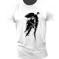 Best OUKU Men's Unisex Geometric T Shirt Casual Style Classic Style Cool Shirt Short Sleeve T shirt Print Crew Neck Shirt Sports Casual Big and Tall Outdoor Street Holiday Light Pink Black White Summer
