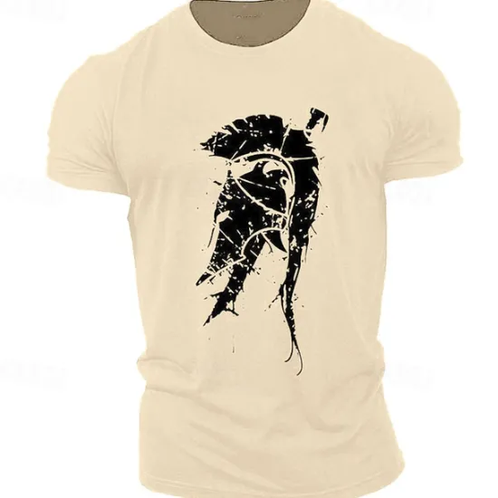 Best OUKU Men's Unisex Geometric T Shirt Casual Style Classic Style Cool Shirt Short Sleeve T shirt Print Crew Neck Shirt Sports Casual Big and Tall Outdoor Street Holiday Light Pink Black White Summer