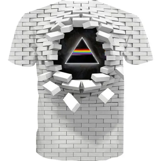 New OUKU Men's Unisex Graphic Optical Illusion T Shirt Tee Short Sleeve T shirt 3D Print Crew Neck Round Neck Shirt Vintage Streetwear Exaggerated Casual Daily White Light Green Pink Summer Clothing Apparel