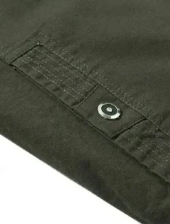 Discount OUKU Men's Utility Jacket Transition Jacket Going out Pocket All Seasons Plain Classic Lapel Regular Black Khaki Army Green Jacket