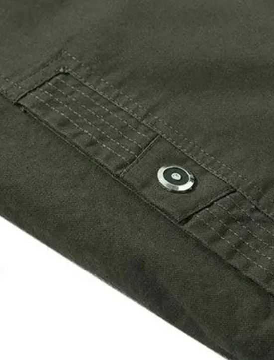 Discount OUKU Men's Utility Jacket Transition Jacket Going out Pocket All Seasons Plain Classic Lapel Regular Black Khaki Army Green Jacket