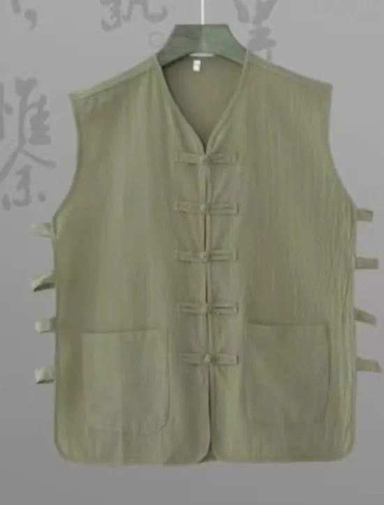Sale OUKU Men's Vest Gilet Daily Vacation Beach Vintage Fashion Spring & Summer Button Pocket 85% Cotton Breathable Comfortable Plain Single Breasted One-button V Neck Regular Fit Black White Burgundy Navy Blue