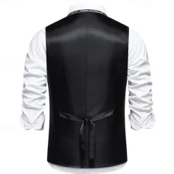 Discount OUKU Men's Vest Gilet Daily Wear Vacation Going out Vintage Fashion Spring & Fall Button Polyester Comfortable Plain Single Breasted V Neck Regular Fit Black Burgundy Dark Navy Sky Blue Vest