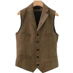 Clearance OUKU Men's Vest Gilet Daily Wear Vacation Going out Vintage Fashion Spring & Fall Button Polyester Comfortable Plain Single Breasted V Neck Regular Fit Light Blue Deep Green Gray Green Lake blue Vest