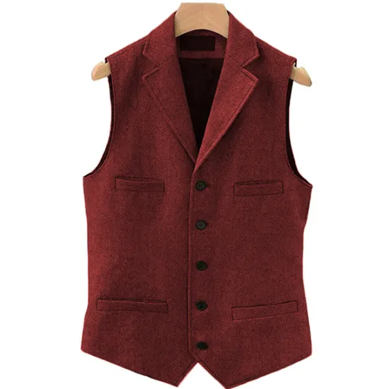 Clearance OUKU Men's Vest Gilet Daily Wear Vacation Going out Vintage Fashion Spring & Fall Button Polyester Comfortable Plain Single Breasted V Neck Regular Fit Light Blue Deep Green Gray Green Lake blue Vest
