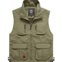 Outlet OUKU Men's Vest Gilet Fishing Vest Hiking Vest Sleeveless Vest Gilet Jacket Fishing Daily Wear Festival Business Basic Summer Multi Pocket Nylon Breathable Soft Comfortable Solid Colored Zipper Turndown