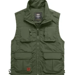 Outlet OUKU Men's Vest Gilet Fishing Vest Hiking Vest Sleeveless Vest Gilet Jacket Fishing Daily Wear Festival Business Basic Summer Multi Pocket Nylon Breathable Soft Comfortable Solid Colored Zipper Turndown