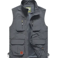 Outlet OUKU Men's Vest Gilet Fishing Vest Hiking Vest Sleeveless Vest Gilet Jacket Fishing Daily Wear Festival Business Basic Summer Multi Pocket Nylon Breathable Soft Comfortable Solid Colored Zipper Turndown