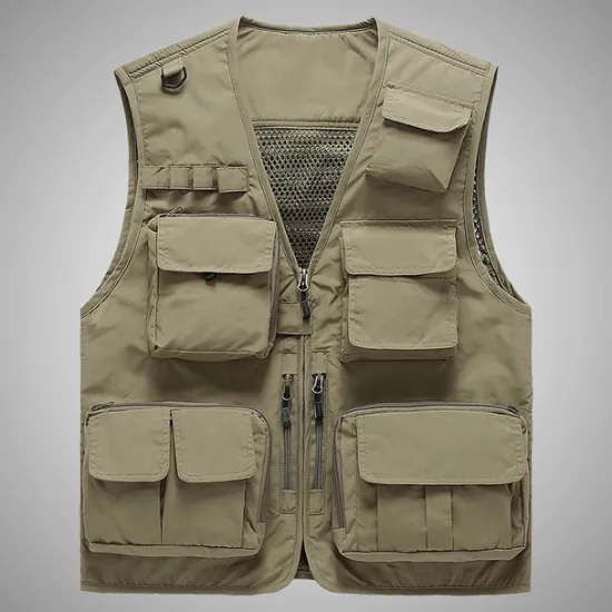 Outlet OUKU Men's Vest Gilet Fishing Vest Hiking Vest Sleeveless Vest Gilet Jacket Outdoor Street Holiday Daily Wear Streetwear Chic & Modern Summer Spring Pocket Polyester Breathable Quick Dry Pure Color Zipper