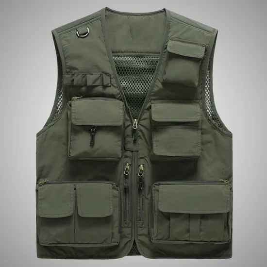 Outlet OUKU Men's Vest Gilet Fishing Vest Hiking Vest Sleeveless Vest Gilet Jacket Outdoor Street Holiday Daily Wear Streetwear Chic & Modern Summer Spring Pocket Polyester Breathable Quick Dry Pure Color Zipper