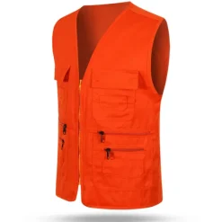 OUKU Men's Vest Gilet Fishing Vest Hiking Vest Sleeveless Vest Gilet Jacket Outdoor Holiday Streetwear Chic & Modern Summer Spring Pocket Quick Dry Polyester Breathable Pure Color Zipper V Neck Regular Fit