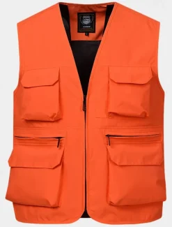 Clearance OUKU Men's Vest Gilet Fishing Vest Hiking Vest Daily Date Vacation Fashion Casual Spring & Fall Mesh Pocket Polyester Breathable Comfortable Plain Zipper V Neck Regular Fit Black Yellow Red Navy Blue Vest