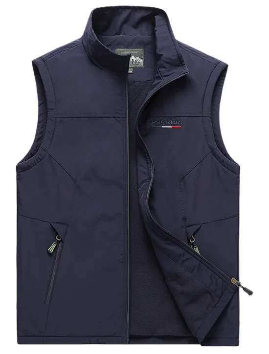 Best OUKU Men's Vest Gilet Fishing Vest Hiking Vest Sleeveless Vest Gilet Jacket Outdoor Street Daily Going out Streetwear Sporty Fall Winter Pocket Full Zip Polyester Windproof Warm Breathable Solid Color