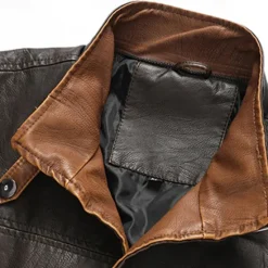 Online OUKU Men's Vest Gilet Wedding Event / Party Daily Fashion Business Fall & Winter Pocket Fleece PU Leather Thermal Warm Plain Zipper Stand Collar Regular Fit Vest Coffee