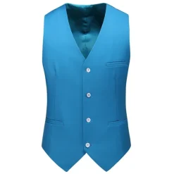 New OUKU Men's Vest Waistcoat Formal Wedding Work Business Business Formal Style Spring Fall Pocket Polyester Quick Dry Pure Color Single Breasted V Neck Regular Fit Black White Yellow Pink Vest