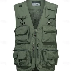 Best OUKU Men's Vest Waistcoat Gilet Fishing Vest Hiking Vest Sports Outdoor Fishing Photography Camping & Hiking Casual Fall Winter Mesh Side Pockets Quick Dry Double Layered Polyester Tactical Practical