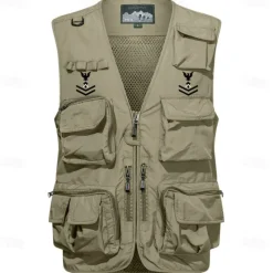 Best OUKU Men's Vest Waistcoat Gilet Fishing Vest Hiking Vest Sports Outdoor Fishing Photography Camping & Hiking Casual Fall Winter Mesh Side Pockets Quick Dry Double Layered Polyester Tactical Practical