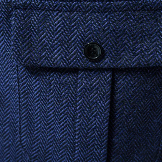 OUKU Men's Vest Waistcoat Gilet Formal Wedding Work Business Business Casual Spring Fall Pocket Polyester Warm Quick Dry Plaid / Check Double Breasted Turndown Regular Fit Blue Green Khaki Gray Vest