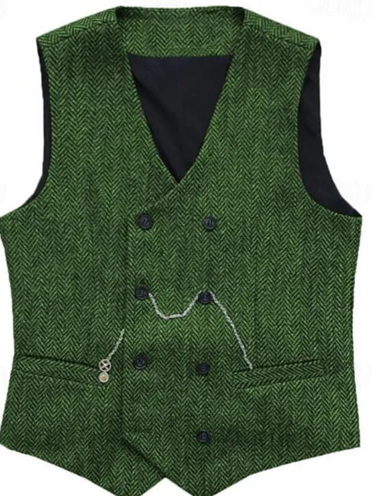 Clearance OUKU Men's Vest Waistcoat Gilet Vacation Daily Wedding Party Date Fashion Casual Spring Fall Buttons Pocket Polyester Comfortable Plain Double Breasted V Neck Regular Fit Silver Black Red Burgundy Vest