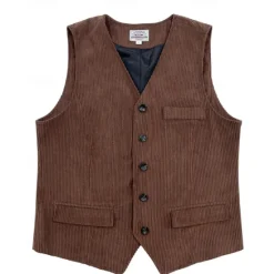 Outlet OUKU Men's Vest Waistcoat Gilet Vacation Party Business Fashion Casual Spring Fall Buttons Pocket Polyester Corduroy Comfortable Solid Color Single Breasted One-button V Neck Regular Fit Dark Brown Black