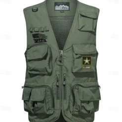 New OUKU Men's Vest Waistcoat Gilet Fishing Vest Hiking Vest Sports Outdoor Fishing Photography Camping & Hiking Casual Fall Winter Mesh Side Pockets Quick Dry Double Layered Polyester Tactical Practical