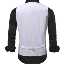 Discount OUKU Men's Vest Waistcoat Gilet Wedding Office & Career Daily Wear Party / Cocktail Business Modern Contemporary Spring Fall Embroidered Pocket Print Button-Down Polyester Soft Outdoor Comfortable Flower