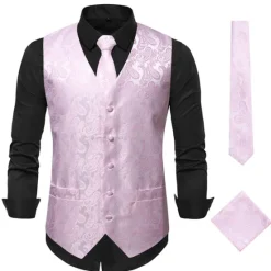 Discount OUKU Men's Vest Waistcoat Gilet Wedding Office & Career Daily Wear Party / Cocktail Business Modern Contemporary Spring Fall Embroidered Pocket Print Button-Down Polyester Soft Outdoor Comfortable Flower