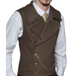 Clearance OUKU Men's Vest Waistcoat Gilet Vacation Party Business Fashion Casual Spring Fall Pocket Buttons Polyester Comfortable Plain Double Breasted Lapel Regular Fit Silver Black White Wine Vest