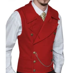 Clearance OUKU Men's Vest Waistcoat Gilet Vacation Party Business Fashion Casual Spring Fall Pocket Buttons Polyester Comfortable Plain Double Breasted Lapel Regular Fit Silver Black White Wine Vest