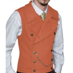 Clearance OUKU Men's Vest Waistcoat Gilet Vacation Party Business Fashion Casual Spring Fall Pocket Buttons Polyester Comfortable Plain Double Breasted Lapel Regular Fit Silver Black White Wine Vest