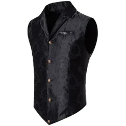 Sale OUKU Men's Vest Waistcoat Outdoor Daily Wear Vacation Going out Fashion Basic Fall & Winter Button Polyester Warm Plain Single Breasted Lapel Regular Fit Black White Red Blue Vest