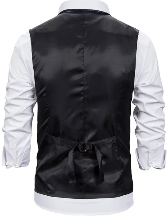 Sale OUKU Men's Vest Waistcoat Wedding Daily Sporty 1920s Fall Pocket Polyester Thermal Warm Solid Color Single Breasted V Neck Regular Fit Black Coffee Gray Vest