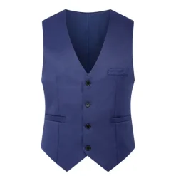 Online OUKU Men's Vest Waistcoat Wedding Daily Wear Going out Festival Business Basic Fall & Winter Pocket Polyester Breathable Soft Comfortable Solid Colored Single Breasted V Neck Regular Fit Black Cream Gray