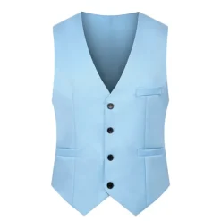 Online OUKU Men's Vest Waistcoat Wedding Daily Wear Going out Festival Business Basic Fall & Winter Pocket Polyester Breathable Soft Comfortable Solid Colored Single Breasted V Neck Regular Fit Black Cream Gray