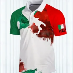 Discount OUKU Men's Veterans Patriotic Sports Polo Shirts Golf Shirt Short Sleeve Polo Shirts Collared Shirts Casual Sportswear Vacation Wear Buttons 3D Print Spring & Summer White