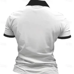 Sale OUKU Men's Veterans Patriotic Zip Polo Shirts Golf Shirt Short Sleeve Polo Shirts Collared Shirts Streetwear Vacation Wear Party Outfits 3D Print Quarter Zip Polo Spring & Summer White