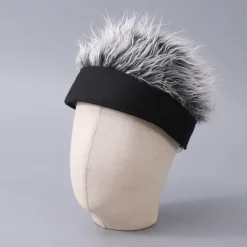Sale OUKU Men's Visor Hat with Spiked Wigs Fake Hair Visor Wig Men Sun Hat Wig Hat Wig Hair Golf Hat Black Coffee 100% Cotton Sexy Fashion Casual Daily Festival Adjustable Sunscreen Breathable
