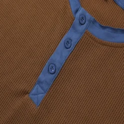 Outlet OUKU Men's Waffle Henley Shirt Tee Top Solid Color Henley Outdoor Casual Short Sleeve Button Clothing Apparel Polyester Fashion Designer Comfortable