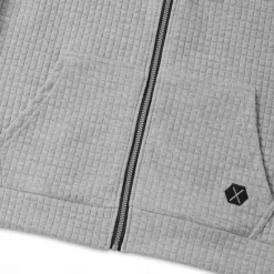 Sale OUKU Men's Waffle Hoodies Full Zip Hoodie Tactical Hoodie Black Khaki Light Grey Hooded Plain Zipper Pocket Work Sports & Outdoor Casual Streetwear Basic Casual Spring & Fall Cross-Seasons Clothing