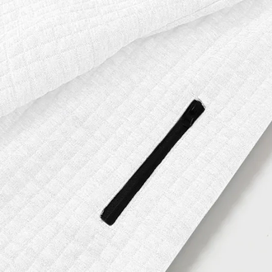 New OUKU Men's Waffle Polo Shirt Pullover Sports & Outdoor Daily Wear Quarter Zip Long Sleeve Fashion Comfortable Color Block Pocket Zip Up Spring & Fall Cross-Seasons Regular Fit Black White Navy Blue
