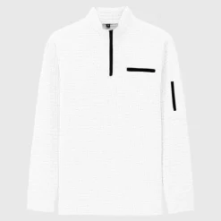 Best OUKU Men's Waffle Polo Shirt Pullover Sports & Outdoor Daily Wear Quarter Zip Long Sleeve Fashion Comfortable Color Block Pocket Zip Up Spring & Fall Regular Fit Black White Blue Orange Waffle Polo Shirt