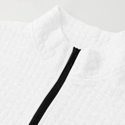 Best OUKU Men's Waffle Polo Shirt Pullover Sports & Outdoor Daily Wear Quarter Zip Long Sleeve Fashion Comfortable Color Block Pocket Zip Up Spring & Fall Regular Fit Black White Blue Orange Waffle Polo Shirt