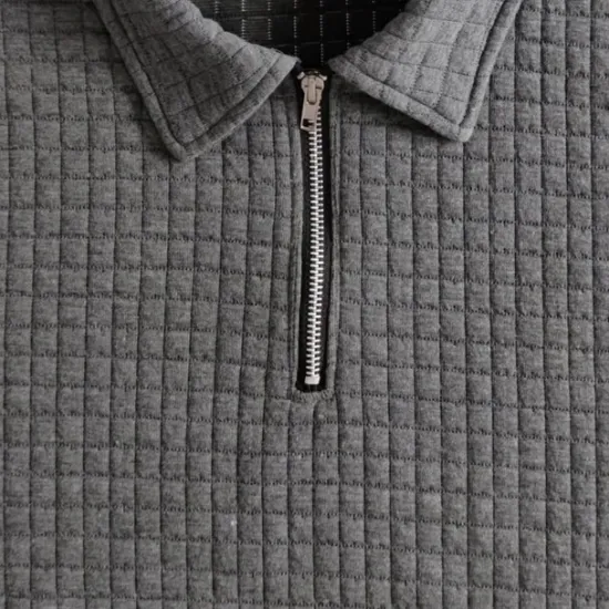 Clearance OUKU Men's Waffle Polo Shirt Quarter Zip Polo Daily Holiday Quarter Zip Short Sleeve Fashion Basic Plain 2 Piece Spring & Summer Regular Fit Black White Khaki Army Green Dark Gray Waffle Polo Shirt