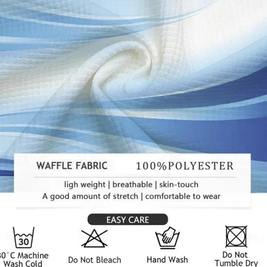 Clearance OUKU Men's Waffle Polo Shirts Golf Shirt Long Sleeve Polo Shirts Collared Shirts Casual Vacation Wear Formal Wear Festival Wear Buttons 3D Print Summer Blue