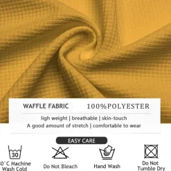 Discount OUKU Men's Waffle Polo Shirts Golf Shirt Short Sleeve Polo Shirts Collared Shirts Casual Vacation Wear Party Outfits Buttons 3D Print Spring & Summer Yellow