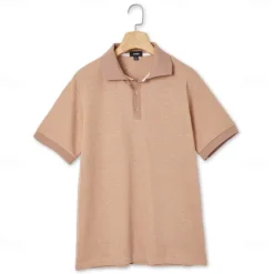 OUKU Men's Waffle Polo Shirts Polo Shirts Casual Holiday Lapel Ribbed Polo Collar Short Sleeve Fashion Basic Plain Buttons Soft Summer Spring Regular Fit White Yellow Burgundy Mint Green Green khaki