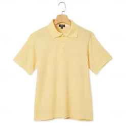 OUKU Men's Waffle Polo Shirts Polo Shirts Casual Holiday Lapel Ribbed Polo Collar Short Sleeve Fashion Basic Plain Buttons Soft Summer Spring Regular Fit White Yellow Burgundy Mint Green Green khaki