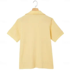 OUKU Men's Waffle Polo Shirts Polo Shirts Casual Holiday Lapel Ribbed Polo Collar Short Sleeve Fashion Basic Plain Buttons Soft Summer Spring Regular Fit White Yellow Burgundy Mint Green Green khaki
