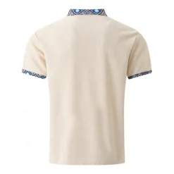 Outlet OUKU Men's Waffle Shirt Polo Tee Pants Sets Long Sleeve Quarter Zip Solid Color Knitwear Fashion Pocket Home Office / Career Street Black Ivory Blue Top Tee for Men