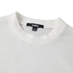 Clearance OUKU Men's Waffle Shirt T Shirt Tee Top Long Sleeve Shirt Long Sleeve Crew Neck Spring & Fall Plain Fashion Designer Basic Classic Style Vacation Street Going out Black White Gray Top Tee for Men